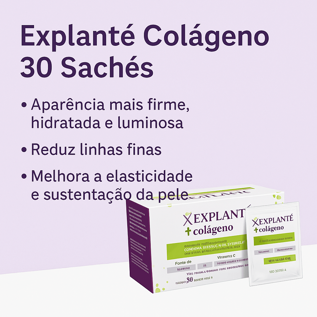 Explanté + Colágeno Sabor Frutas Vermelhas - 30 Sachês